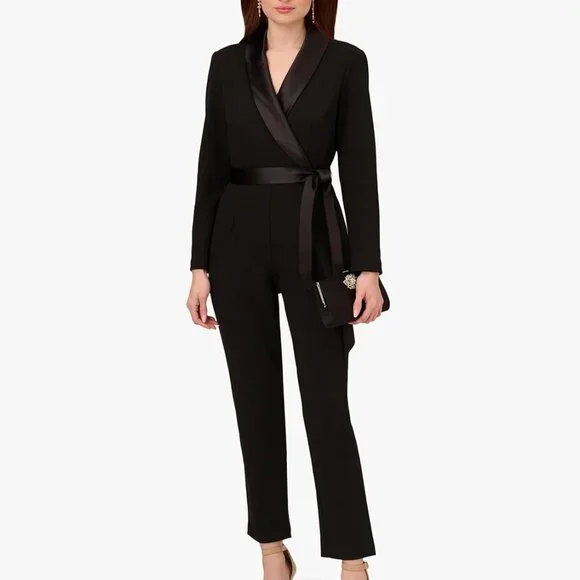 womens Crepe Tuxedo Jumpsuit